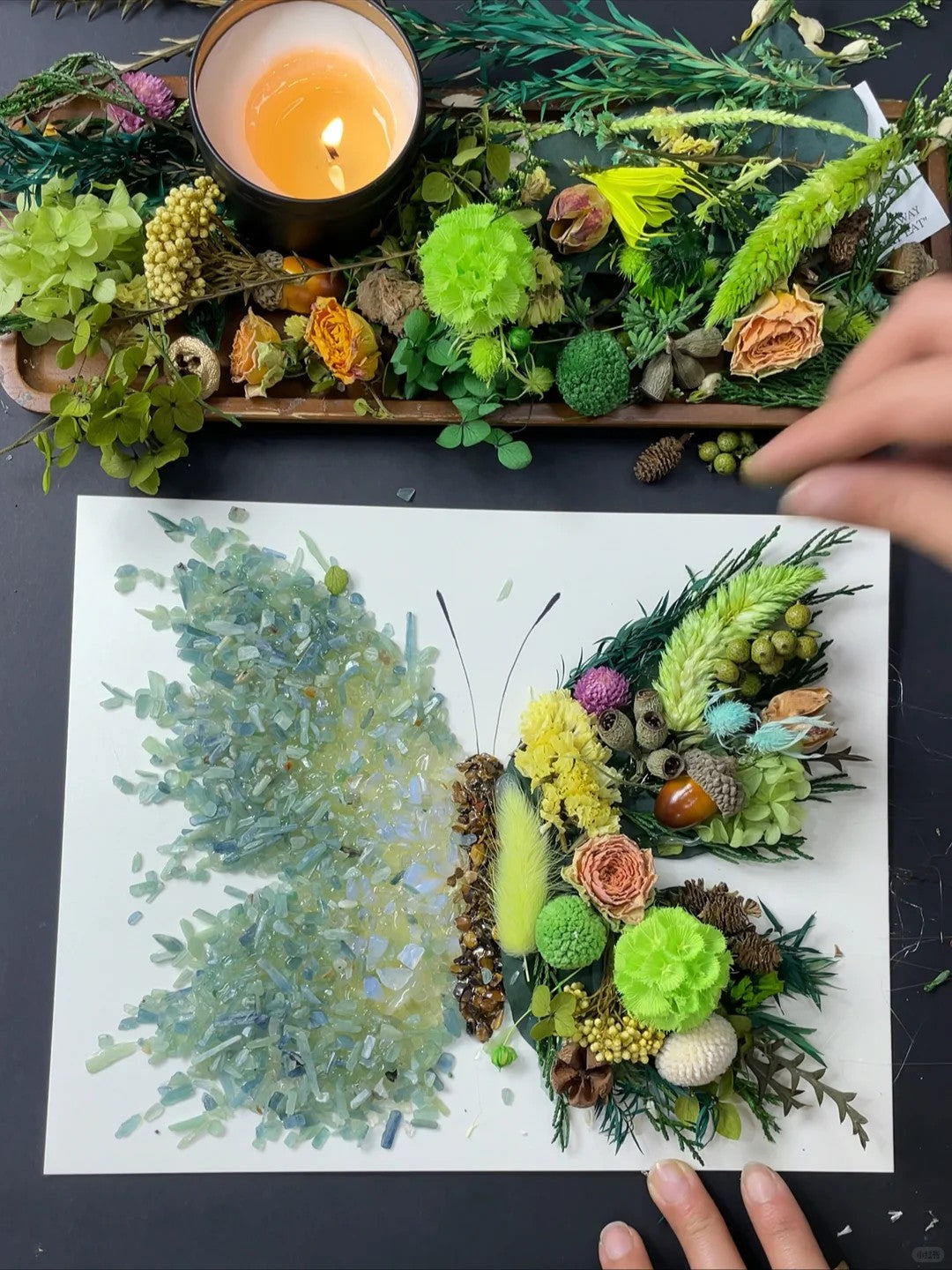 Crystal Spectrum Series Dried Flower Art Handmade Pressed Flower Decor Set