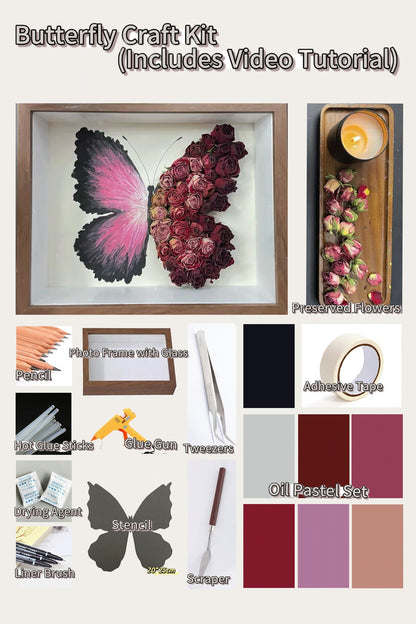 Crayon Dark Red Roses Material Packs