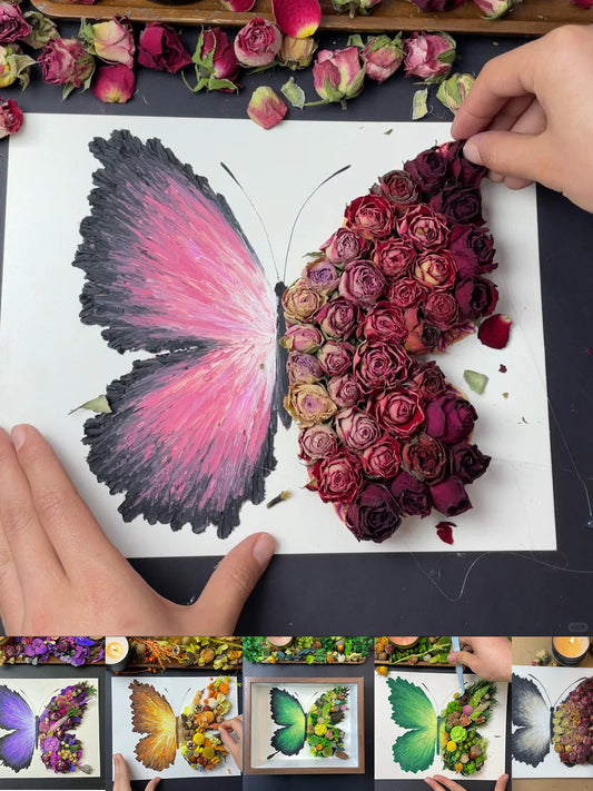 Crayon Bloom Series Dried Flower Art Handmade Pressed Flower Decor Set