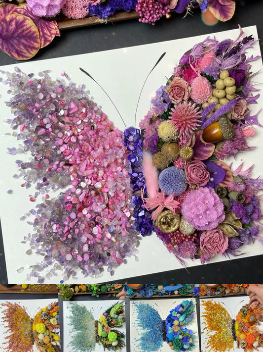 Crystal Spectrum Series Dried Flower Art Handmade Pressed Flower Decor Set