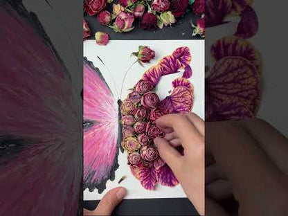 Crayon Dark Red Roses Material Packs